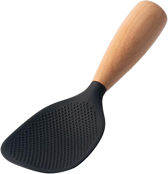 Rice Paddle Spoon Non-Stick Vertical Rice Spoon Kitchen Tool with Wooden
