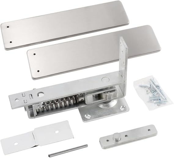 Double Action Spring Hinge with Cover Plates,Top Pivot Hinge for Wood Door