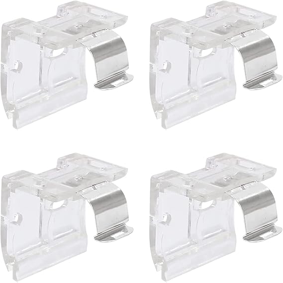 Aifeier ET 4 Pcs Cordless Shade Mounting Bracket with Metal Clips for 1" (25mm) for PVC Cordless Honeycomb Cellular and Pleated Shades Cordless Blinds Headrail Holder Clip