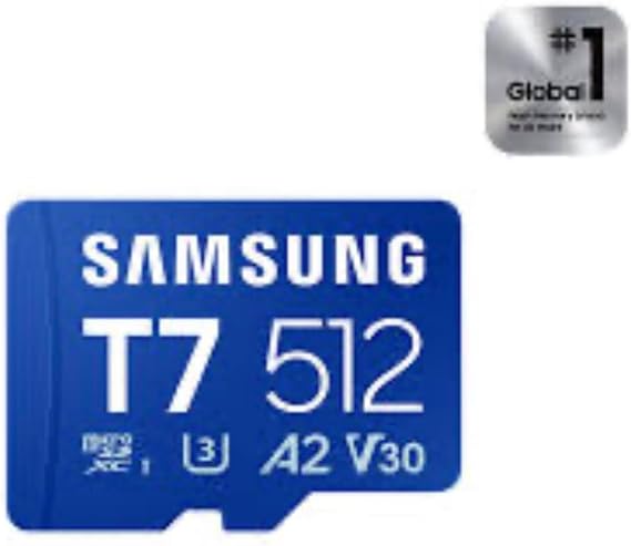 Samsung T7 microSD Kart, 512 GB, Mavi, 170 MB/sn Okuma Hızı, A2 Uygulama Performansı, UHS-I, U3, V30, Akıllı Telefon, Tablet ve Dizüstü Bilgisayarlarla Uyumlu, MB-MB512T/WW