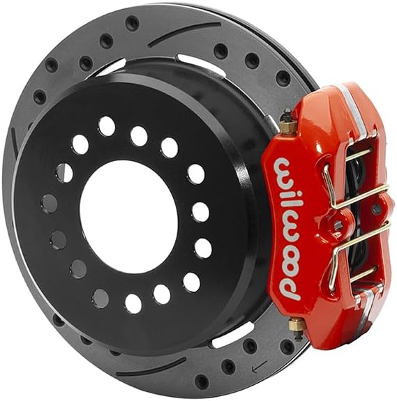 Wilwood 140-11403-DR Forged Dynapro Rear 11" Low-Profile Big Brake Kit With Red Calipers Drilled Rotors & 2.50" Offset, Compatible with Ford and Mercury With Ford Small Axle FlangE