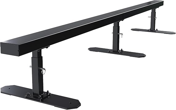 KUAFU 6ft Long Flat Bar Skate Rail, Portable Skateboard Ramp Grind Rail,