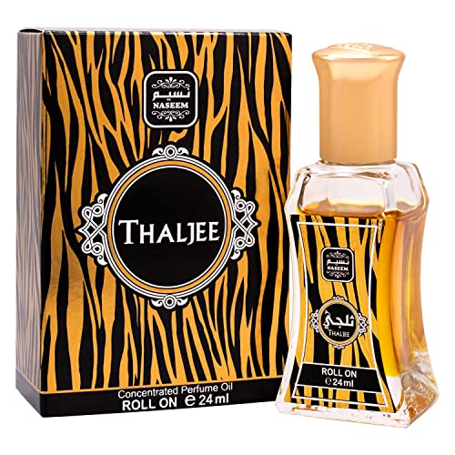 Naseem Thaljee Perfume Oil Rollerball Alcohol Free with composition of Oud Jasmine Amber Leather Long Lasting Arabian Fragrance Oil for Men 0.81 Fl Oz