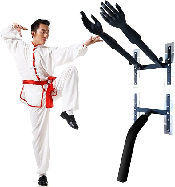 DYK&NX Wing Chun Dummy Martial Arts Training, Arm Training Wall Mounted Wing Chun Dummy, Portable Wing Chun Dummy for Wall or Hard Cement Surface