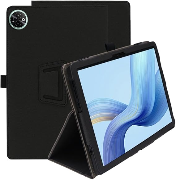 Compatible for DOOGEE Tab E3 Max 14-INCH Tablet case, Full Coverage Ultra Slim PU Leather Cover Case Folding Stand Cover Protective Tablet Hand Strap Magnet (Black)