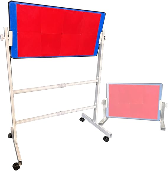 Ping Pong Return Board with 8 Red Rubbers,Angle Adjustable Table Tennis Rebounder,Rebound Self Training Equipment for Home Gym Indoor Outdoor
