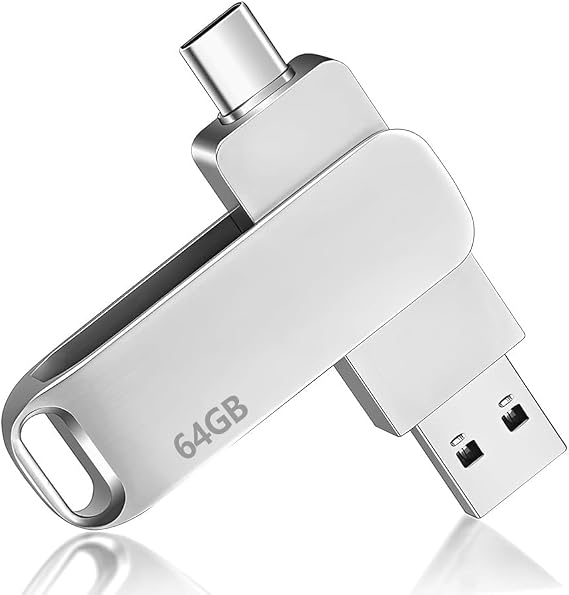 64GB USB C Flash Drive, USB 3.2 Type-C Flash Drive, Plug and Play (silver)