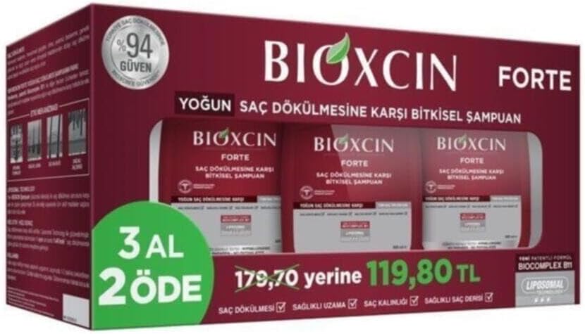 Bioxcin Forte Tüm Saç Tipleri 3 Al 2 Öde Şampuan, 26748YHED