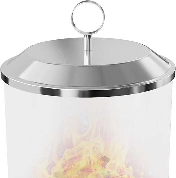 Fire Pit Lid for Solo Stove Mesa XL, 7" Portable Tabletop Fire Pit Lid 304 Stainless Steel with Heat Resistant Handle, Camping Stove Accessories for Solo Stove Mesa XL