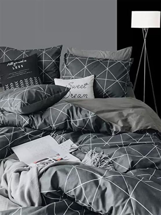 Mulberry Pandora Rubber Sheet Duvet Cover Set Double 200 * 220-Grey