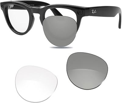 100% Precise-Fit Replacement Sunglass Lenses for Ray-Ban Meta RW4006, RW4008, RW4009, RW4012, RW4010, UV-Blocking
