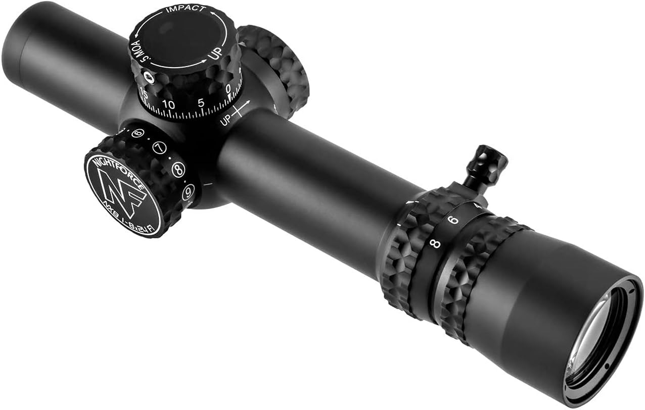 NIGHTFORCE NX8 - 1-8x24mm F1FFP 30mm Tube Waterproof Fogproof Hunting Gun Scope wZerostop, FC-MilFC-MOA Reticle