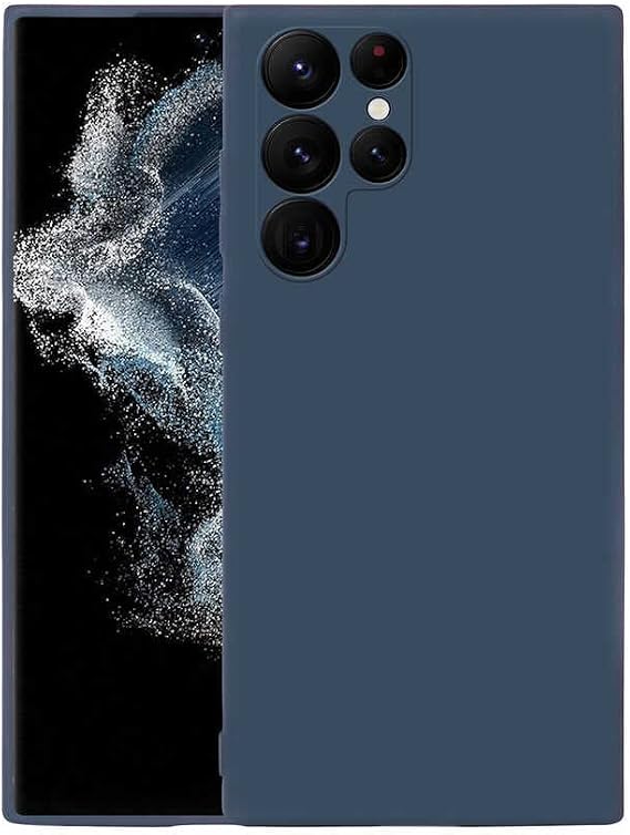 Case Compatible with Coverzone Samsung Galaxy S22 Ultra Z-Mara Launch Vieri Full Protection Back Cover Camera Protection Protruding Smooth Surface Navy Blue