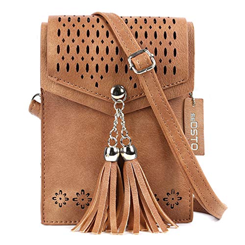 seOSTO Womens Small Crossbody Bag For Woman, Tassel Wallet Purse,Gifts For Teenage Girls