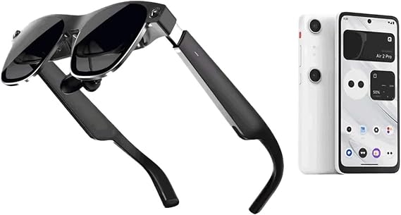 Smart AR Glasses 6 DoF 52 Fov 4K 3D HD 385'' Space Giant Screen Private Cinema Portable 1080p View Compatible for XREAL Air 2 Ultra(Air 2 Ultra)