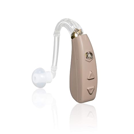 Banglijian Ziv-206 Hearing Aid for Seniors Moderate to Severe Loss(1 Unit) | Rechargeable BTE for Adults, Noise Reduction Adaptive Feedback Cancellation, 2 Types of Sound Tube, Loud Volume, Easy Control