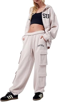 PacSun Womens Embroidered Cargo Sweatpants