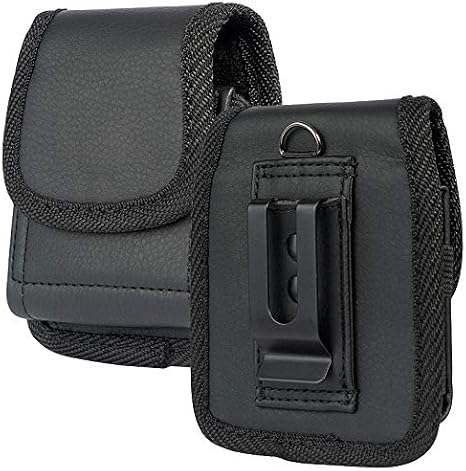 Nakedcellphone Pouch for Samsung Galaxy Z Flip 8 7 6 Phone Case - Black | Magnetic Closure, Strong Metal Clip, Secure Belt Slot Harness, Vegan Leather, Fits All Z Flip Models