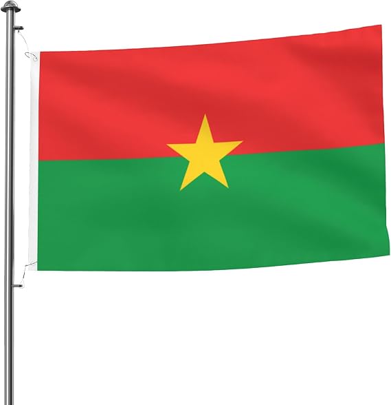 Flag of Burkina Faso Flag 5x8 Ft Durable Large Size Flags Double-Sided Outdoor Decorative Banner Home Yard Flags for All Seasons