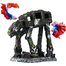Saim Fish Tank Decorations Aquarium Accessories, Robot Dog Aquarium Decorations Cool Walking Land Tank Aquarium Ornament, Betta Goldfish Hideouts Cave Backgrounds