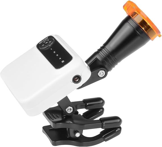5W LED Portalbe Headlight Lamp with Optical Filter and 2 Magnet Adsorption Batteries for Any Binocular Loupe (White)