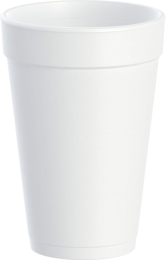 Dart Disposable Insulated Drinking Cup White Styrofoam 16 oz. 25 Ct 16J16