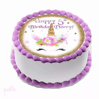 6Unicorn Cake Topper Icing Sugar Paper Girls Birthday Party Decorations