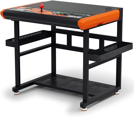 QANBA 2009 Arcade Stick Desk 1P Fatal Fury Gaming Arcade Stick Desk, SNK Limited Edition, Black and Orange