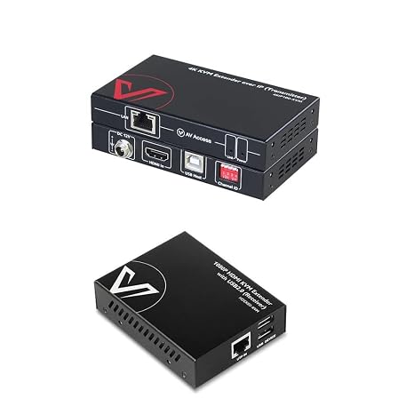 4K HDMI USB KVM Extender up to 120M(390ft) Bundle with 1080P HDMI KVM USB Extender Over Cat5e/6/6a/7 up to 80M(260ft)