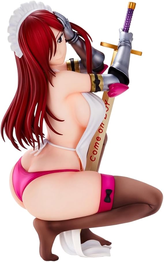 Anime Cartoon Girl Figures Squatting On The Sword Lucy Heartfilia Figure Action Figurine Desktop Ornaments