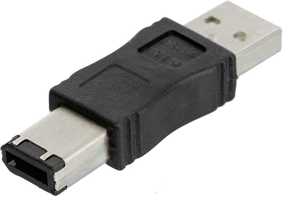 Toptekits Firewire IEEE 1394 6 Pin Male to USB A Male Convertor Jack M/M Adapter