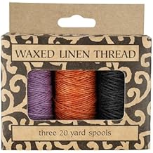 Books by Hand, Natural Waxed Linen Thread, Three 20 Yard, for Leather Sewing, BBHM206