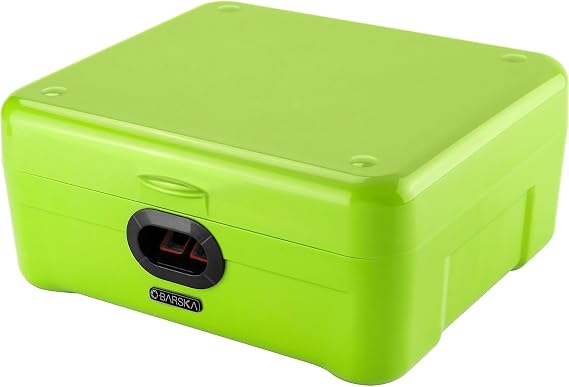 Barska AX12458 iBox Dual Biometric Secure Device Lock Box Security Safe, Green, Standard