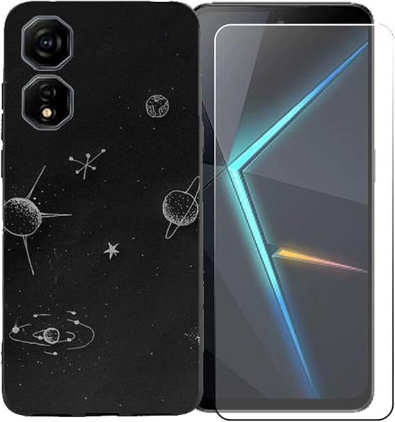TPU Cover for Nubia Neo 2 5G + HD Tempered Glass, Silicone Shell Bumper Protective Back Case - 9 Hardness Anti-Scratch Screen Protector for Nubia Neo 2 5G - BST14