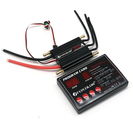 90A Waterproof Brushless ESC Speed Controller with Programing Card Brushless ESC RC Motor Support 2-6s Lipo BEC 5.5V/5A for RC Boat (90A)