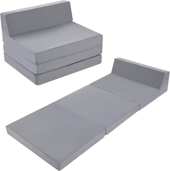 MeMoreCool Folding Floor Mattress Single, 195x75cm, Grey