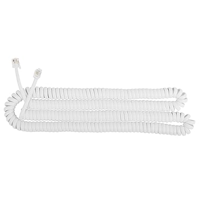 Uvital 1 Pack 25FT White Extra Long Phone Handset CordCoiled Length 3FT, Phone Cord for Landline, RJ9 Telephone Cords for Landline Phones
