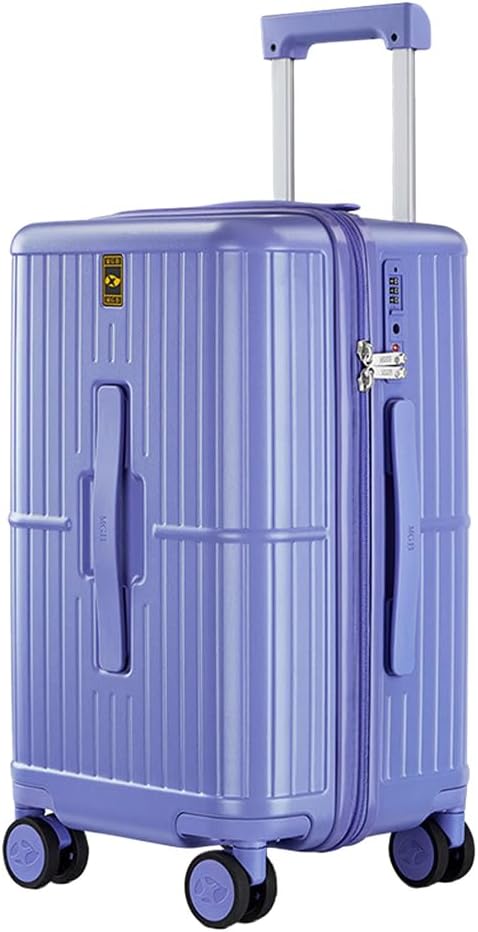 FREEFLY Hard Shell Medium Suitcase Lightweight Durable Carry On Luggage Cabin Suitcase on 4 Double Rotating Wheels,Purple,26in