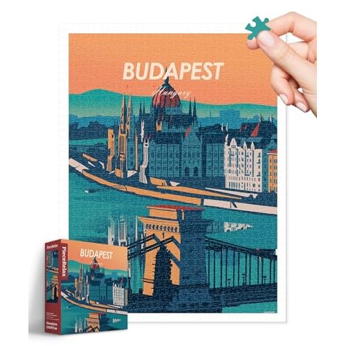 PieceRelax Plastic Jigsaw Puzzles for Adults 1200 Pieces Studio Inception - World Travel - Budapest Most Satisfying Table Games and Gifts No Puzzle Mat Required [H3474]