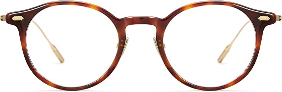 Cyxus Titanium Acetate Blue Light Glasses Woman Men, Round Reduce Eye Strain Anti-Migraine Computer Work Study 8364