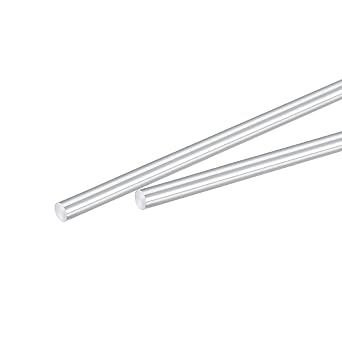 MECCANIXITY Round Solid Aluminum Rod 4mm Diameter 300mm Length Lathe Bar Stock for DIY Craft Pack of 2