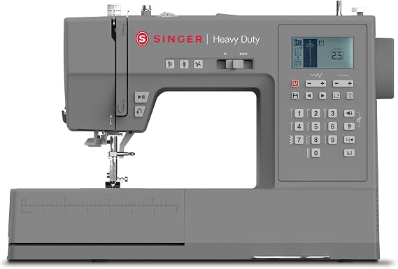 SINGER 6800C Heavy Duty Computerized Sewing Machine with Accessory Kit | 586 stitch applications, LCD screen, lettering font, mirror imaging, LED light, strong motor, metal frame, 1-step buttonhole