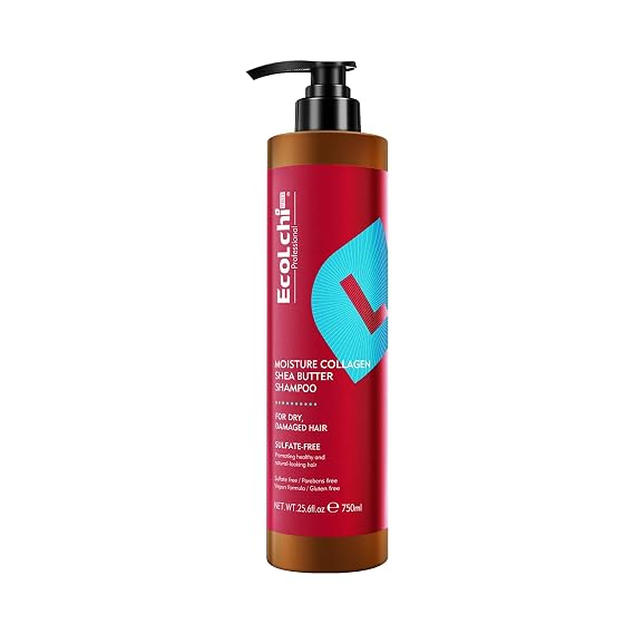 Collagen Shea Burtter Shampoo Organic Moisture Deep Repair Smooth Collagen Shampoo for Women Dry and Damaged Hair All Hair Types 750ml 25.6 fl. oz