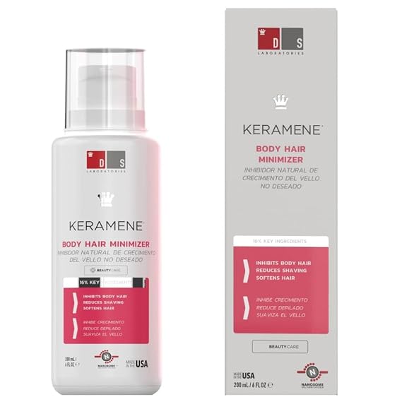 DS Labs Keramene Hair Minimizing Lotion for Hair Removal, 6 fl oz | With witch hazel & botanical extracts to help reduce the look of regrowth while leaving skin soft and smooth.