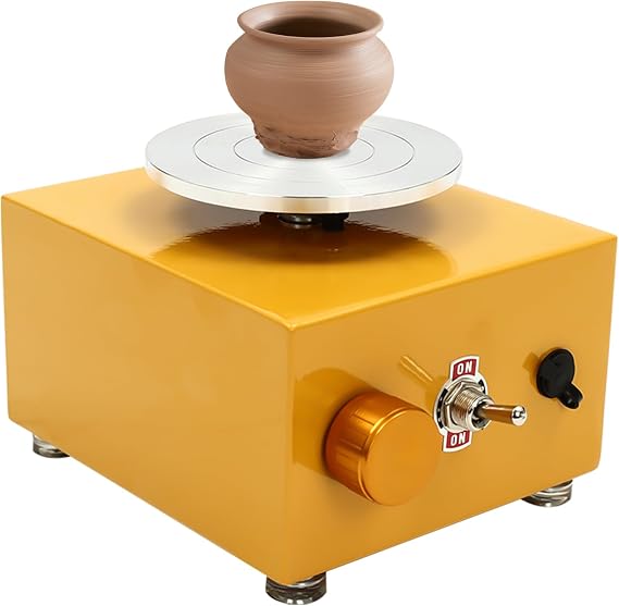 Mini Electric Pottery Wheel Machine, Pottery Forming Ceramics Clay Modeling Sculpture Machine for Kids Beginner DIY Ceramic Work Art Craft Gifts