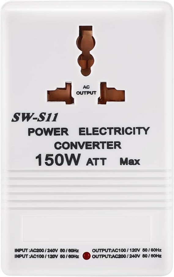 110V to 220V Step Up & Down Power Voltage Converter Watt Transformer for Travel (Maximum wattage is 120w)