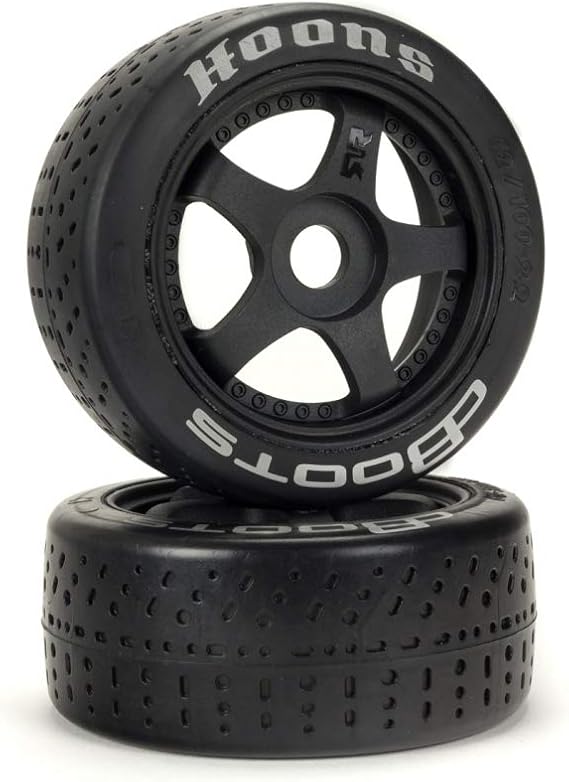 ARRMA DBoots Hoons 42/100mm Silver Belted RC Tires Mounted on 2.9" 5-Spoke 17mm Hex Wheels (Set of 2): ARA550070, Black