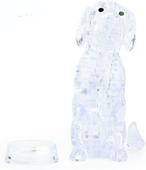 3D Crystal Dog Puzzle, Crystal Puzzle Brainteasers for Puzzlers Ages 16 and Up, 41PCS(Transparent)