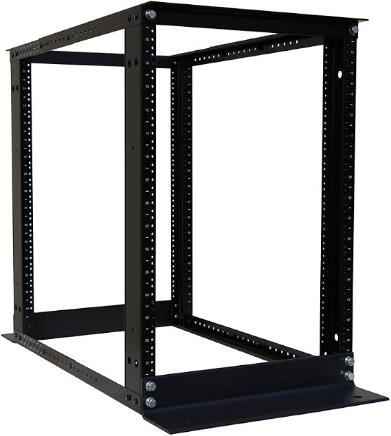 15U 4 Post Open Frame Server Rack Enclosure 19inch Adjustable Depth Aluminum