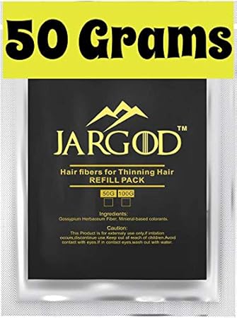 Hair Building fibers (Black) 50 Grams Jargod- Refill Your Existing Fiber Bottle - Hair Loss Concealer For Thinning Hair (Black)